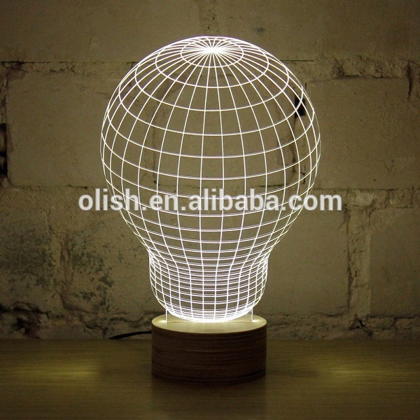 錯覚3d幻想的な夜のランプは電球を導いた-ナイトライト問屋・仕入れ・卸・卸売り