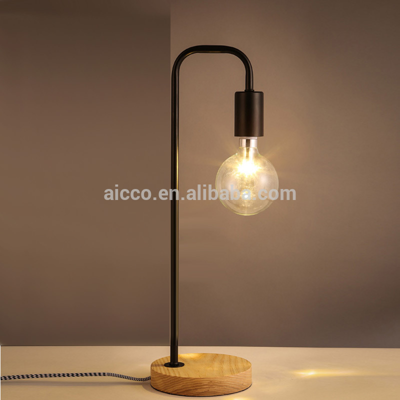 近代的なテーブルランプメタルと木製のテーブルランプled電球勉強デスクテーブルランプ-テーブルランプ、読書灯問屋・仕入れ・卸・卸売り