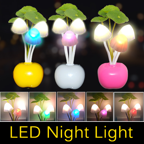 Eu、米国プラグ電気誘導ドリームキノコ菌ランプ3 leds常夜灯電球家の装飾led rgb呼吸ナイトライト-ナイトライト問屋・仕入れ・卸・卸売り