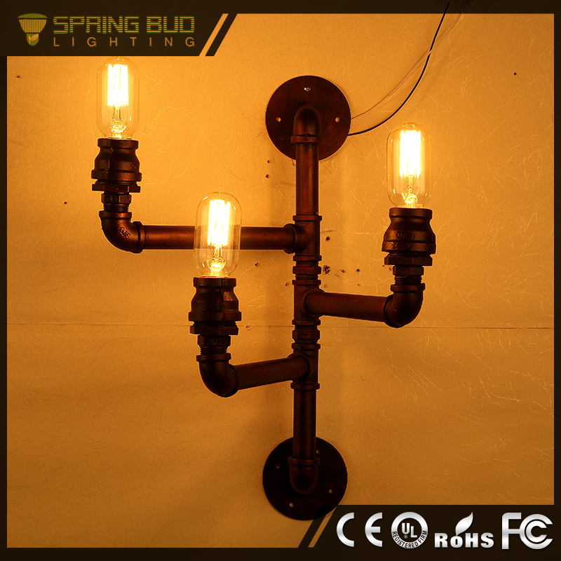 ヴィンテージ2015熱い販売のモダンなカントリースタイル鉄waterpipeさび色と形の屋外用ledウォールランプエジソン電球-ウォールランプ問屋・仕入れ・卸・卸売り