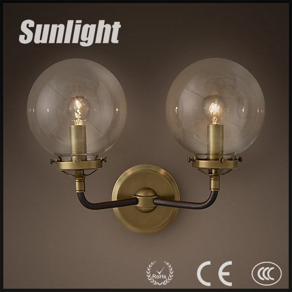 単純な産業用ダブルヘッド壁ランプ電球鉄/light-ウォールランプ問屋・仕入れ・卸・卸売り