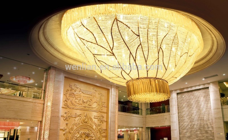 優雅な黄金のホテルのロビーのためのガラスの天井灯-シャンデリア、ペンダントライト問屋・仕入れ・卸・卸売り