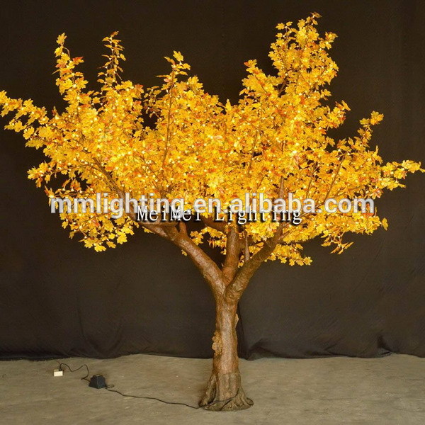主導のカエデの葉の庭の装飾的なツリー、 黄金メイプル3.5メートルledツリーライト-パーティー、祭り用照明問屋・仕入れ・卸・卸売り
