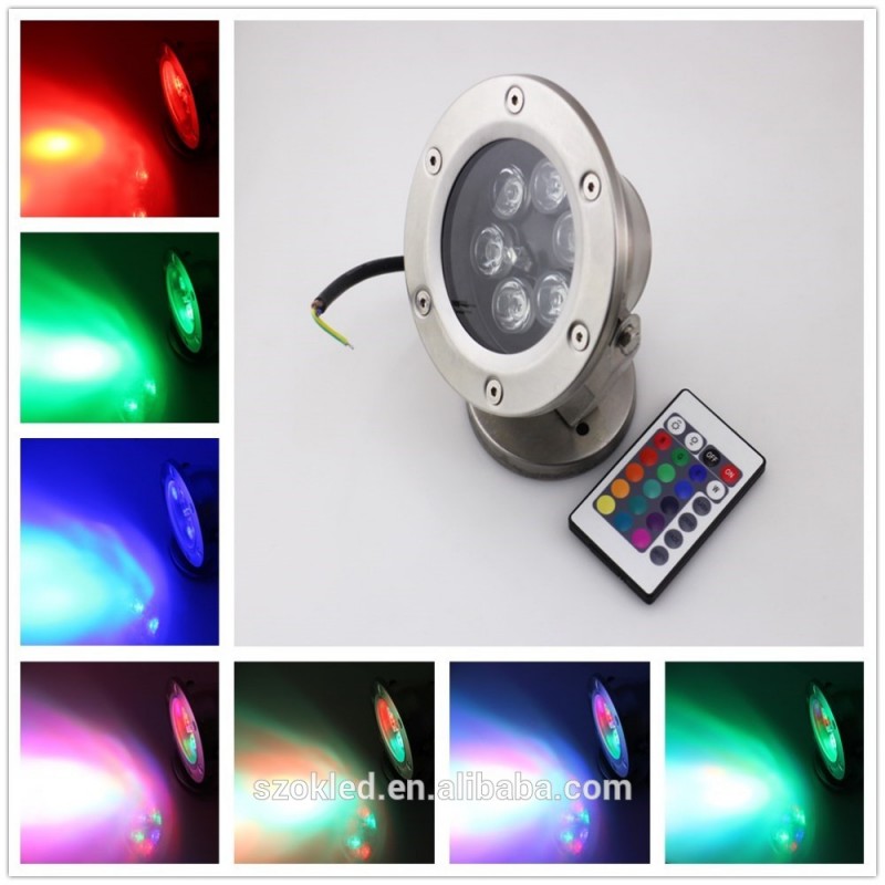 リモコンdc12v 6 × 1ワットまたは9 × 1ワット水中ライト防水ip68 rgb屋外led景観照明用プール噴水ライト-プールはつく問屋・仕入れ・卸・卸売り