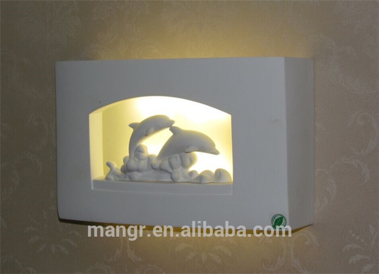 イルカ彫刻石膏壁ランプのリビングルームの会場の装飾石膏led壁ランプ-ウォールランプ問屋・仕入れ・卸・卸売り