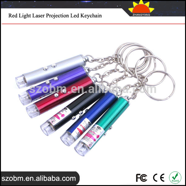 お土産プラスチック1led白色光レーザープロジェクションのkeychain1赤色光のレーザーポインターキーチェーン金属製のリング付き-その他照明器具問屋・仕入れ・卸・卸売り