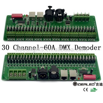30チャンネルdmx 512デコーダ60a入力dc12v-24v ledコントローラ-問屋・仕入れ・卸・卸売り