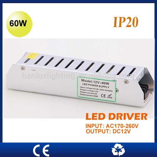 2014年新しい・ホット60w12vledトランスledストリップライト用cerohs指令と屋内での使用レポート1年保証-変圧器問屋・仕入れ・卸・卸売り