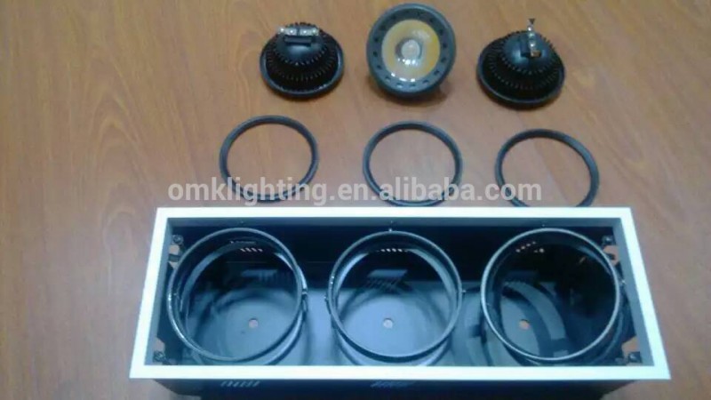 ヘッド3×1g53/ar111/qr111凹型グリル照明設備-ランプのコップ問屋・仕入れ・卸・卸売り