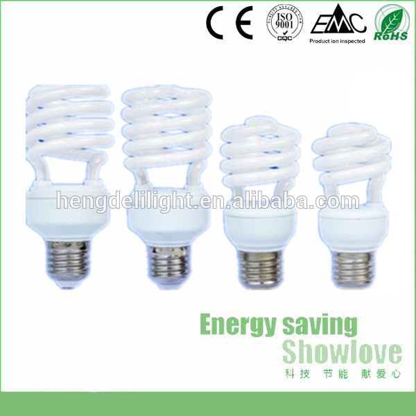 Cfl電球ハイルーメンe279w/12w/15w/18w/24w/26whalfスパイラルcfl-省エネ蛍光灯問屋・仕入れ・卸・卸売り