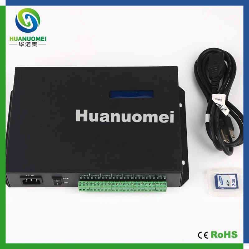 T-200k sdカードオンラインledピクセルコントローラ; ac90-260v入力; 8ports * 512ピクセル、4096ピクセル;サポートws2801、lpd6803、ws2811、TM1809etc。-調光器問屋・仕入れ・卸・卸売り