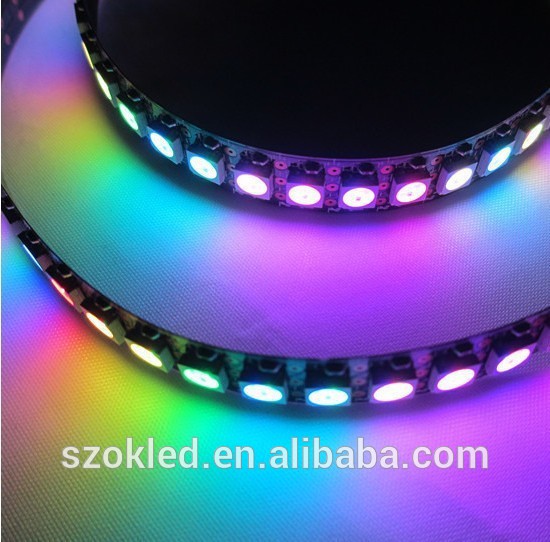 10×1m144led/m5050rgbpcb黒ws2811ws2812bチップicデジタル5vledストリップライト-景色ランプ問屋・仕入れ・卸・卸売り
