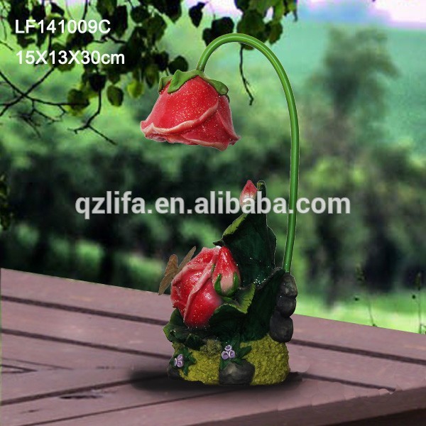 樹脂の花decoratiionled付きソーラーライト-芝生用ランプ問屋・仕入れ・卸・卸売り