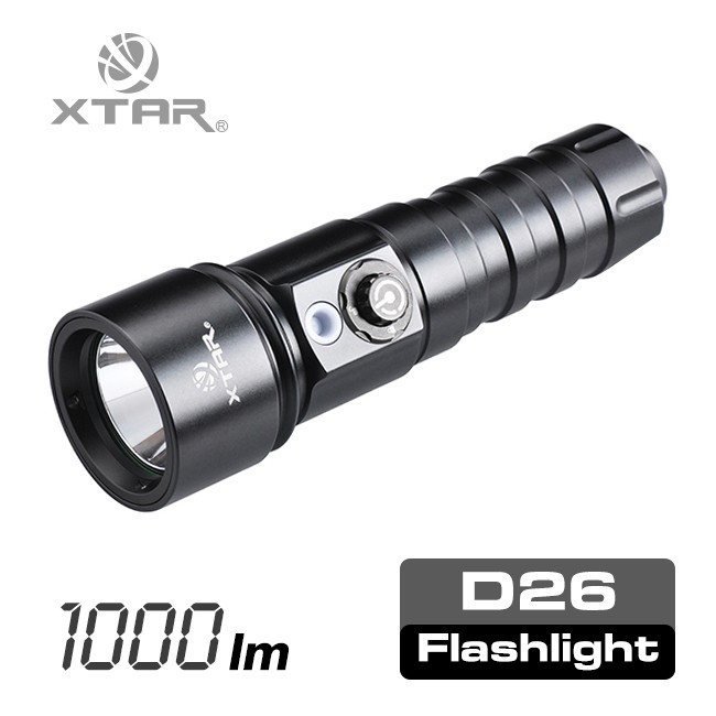 Xtar d26 xm-l2 u3 1100lmダイビング懐中電灯、 付き50000 h lifespanand 100メートルダイビング懐中電灯-懐中電灯、トーチ問屋・仕入れ・卸・卸売り