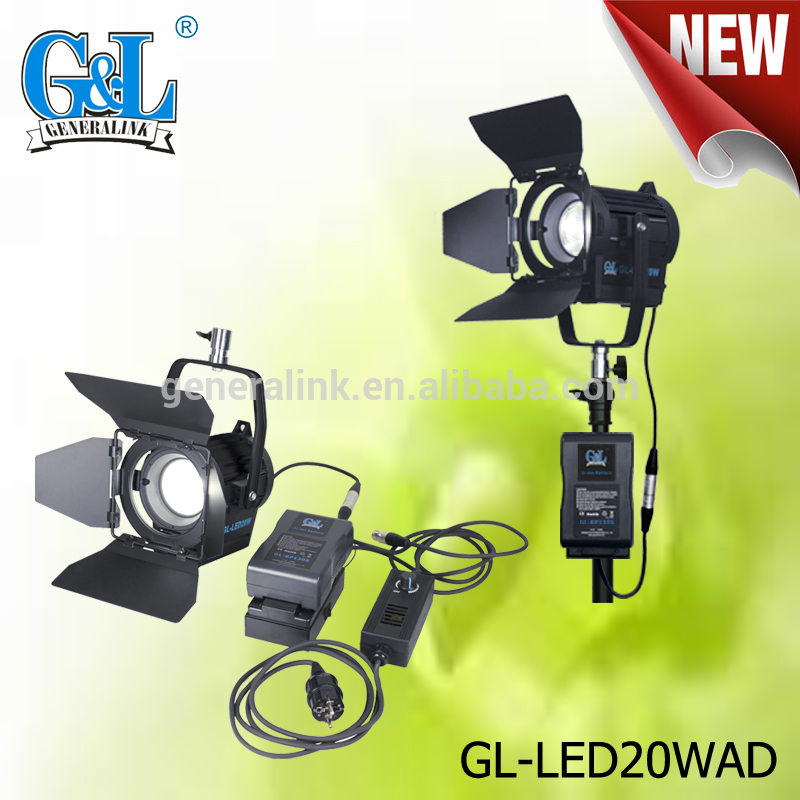 バッテリ駆動ledフレネルスポットライトGL-LED20WAD-ビデオライト問屋・仕入れ・卸・卸売り