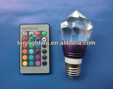 rgb水晶2013熱い販売導いた電球の光e27で3wスター型-LEDの球根ライト問屋・仕入れ・卸・卸売り