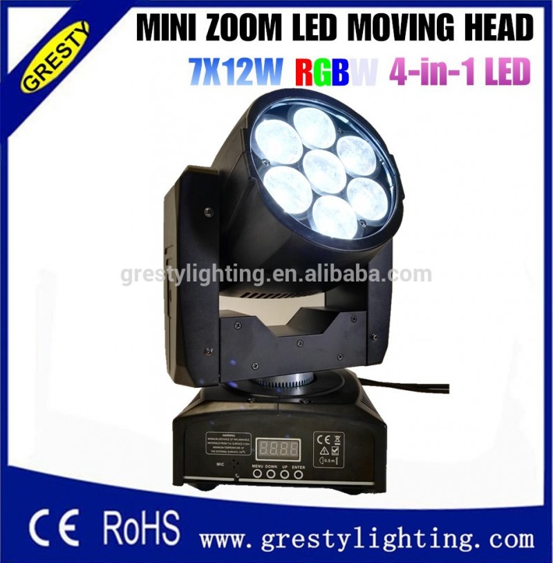 7*12ワット新しい舞台効果照明4in1 rgbw led小さな蜂アイ移動ヘッドビーム+洗浄ライト滑らかなパンチルト-移動ヘッドライト問屋・仕入れ・卸・卸売り