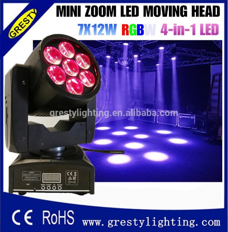 Led rebw蜂アイ7 × 12ワットビーム洗浄ズーム移動ヘッドdj dmx照明-移動ヘッドライト問屋・仕入れ・卸・卸売り