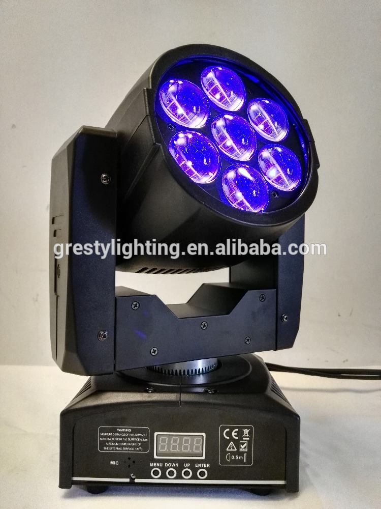 フラッシュledライト7 × 12ワットrgbwズームledヘッドライトウォッシュを移動する-移動ヘッドライト問屋・仕入れ・卸・卸売り