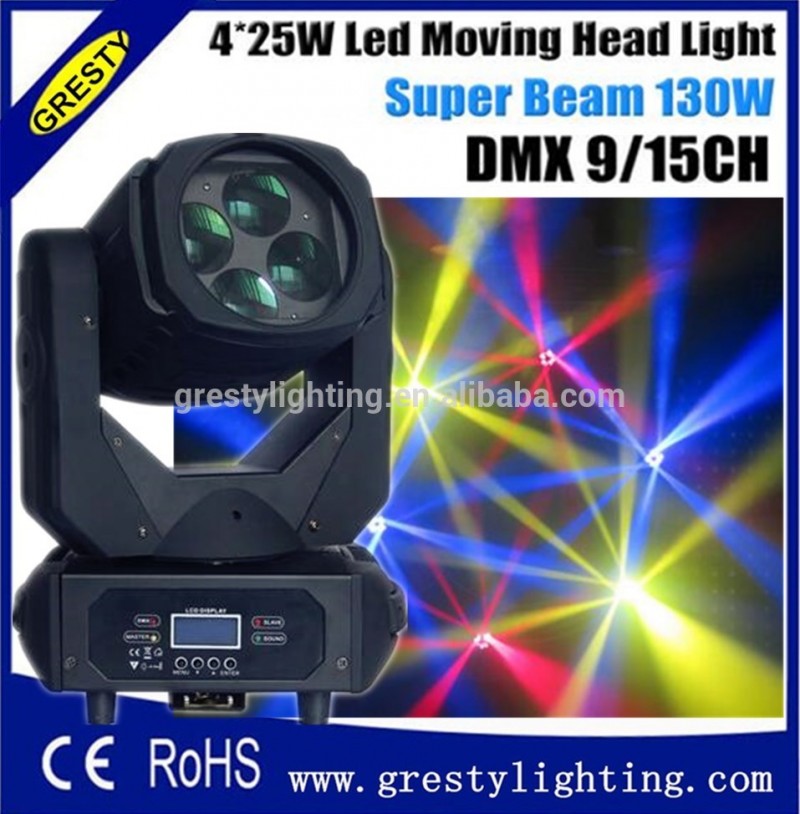 中国dmx 4 × 25ワットrgbwスーパービームミニled移動ヘッドライト-移動ヘッドライト問屋・仕入れ・卸・卸売り
