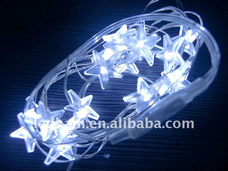10のLEDsの白い星電池式LEDの豆電球のひも、LEDの刺し傷、クリスマスの装飾的なライト-パーティー、祭り用照明問屋・仕入れ・卸・卸売り