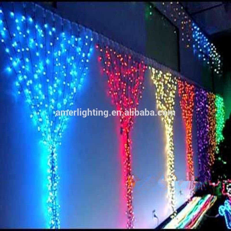 カラフルなステージのための滝ledカーテンライト、 結婚式の、 壁の背景、 3m2メートルで-パーティー、祭り用照明問屋・仕入れ・卸・卸売り