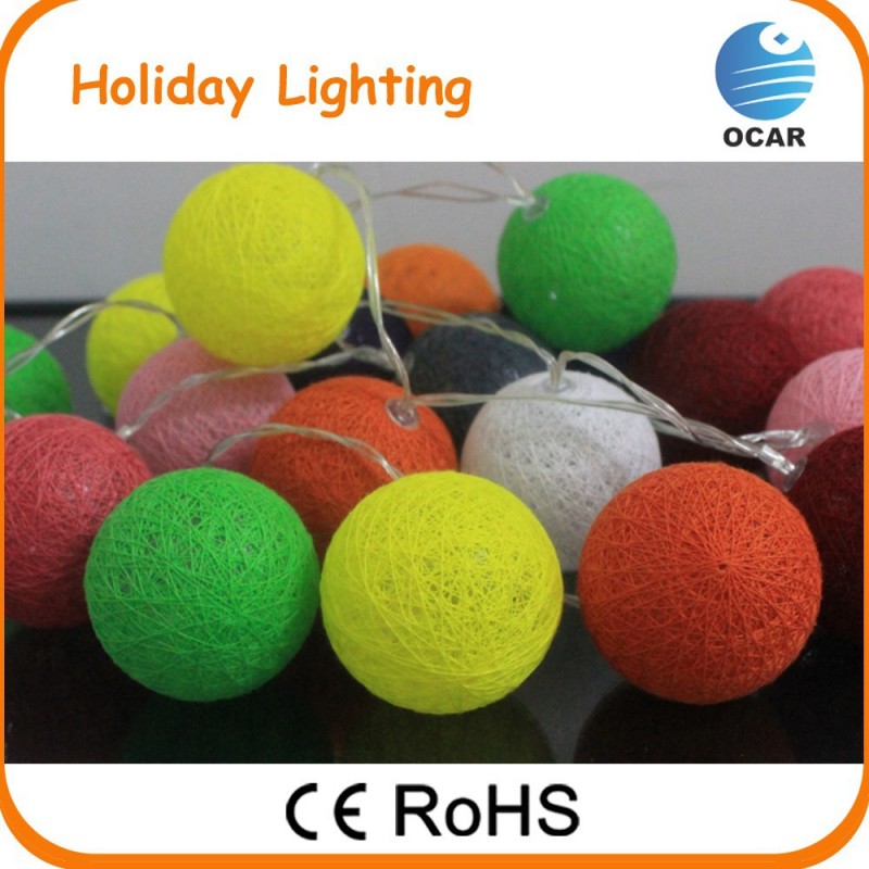 コットンボールストリングライトled1pc20ledクリスマスの装飾の綿球の灯、 クリスマスライト、 クリスマスボール-パーティー、祭り用照明問屋・仕入れ・卸・卸売り