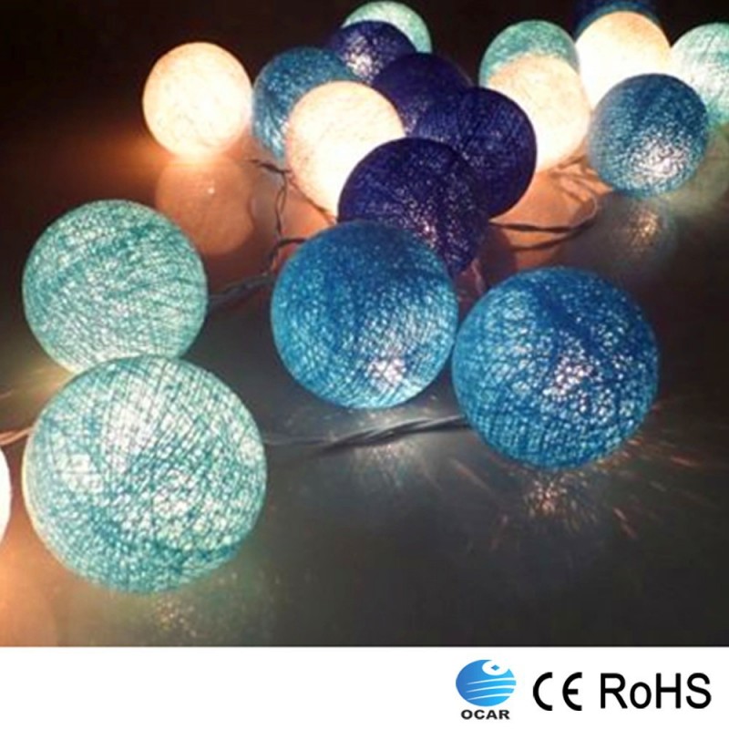 装飾的な新しいスタイルタイコットンボールledクリスマスストリングライト-パーティー、祭り用照明問屋・仕入れ・卸・卸売り