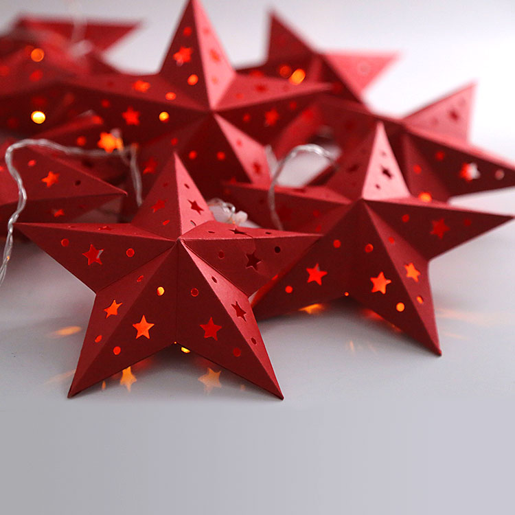 2016熱い販売!紙スターストリングライトクリスマス装飾!-パーティー、祭り用照明問屋・仕入れ・卸・卸売り