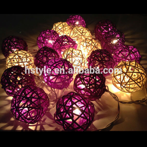 紫ロマンスhnl028ウィンドウの装飾用の籐のボール-パーティー、祭り用照明問屋・仕入れ・卸・卸売り
