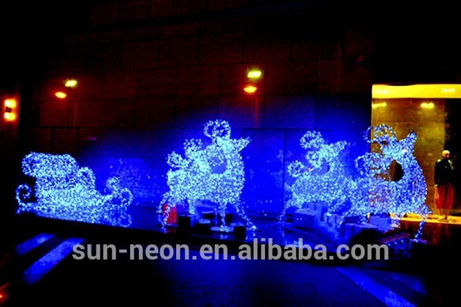 クリスマスの装飾のトナカイの花輪とスカーフlight/3dモチーフledクリスマス鹿光-パーティー、祭り用照明問屋・仕入れ・卸・卸売り