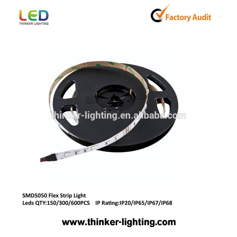 5メートル220ボルトsmd 5050 ledストリップライト+電源プラグ暖かいホワイト/ホワイト/ RGB30leds/m 14.4重量/容積10メートル20メートル防水ip65ledストリップ-LEDの滑走路端燈問屋・仕入れ・卸・卸売り