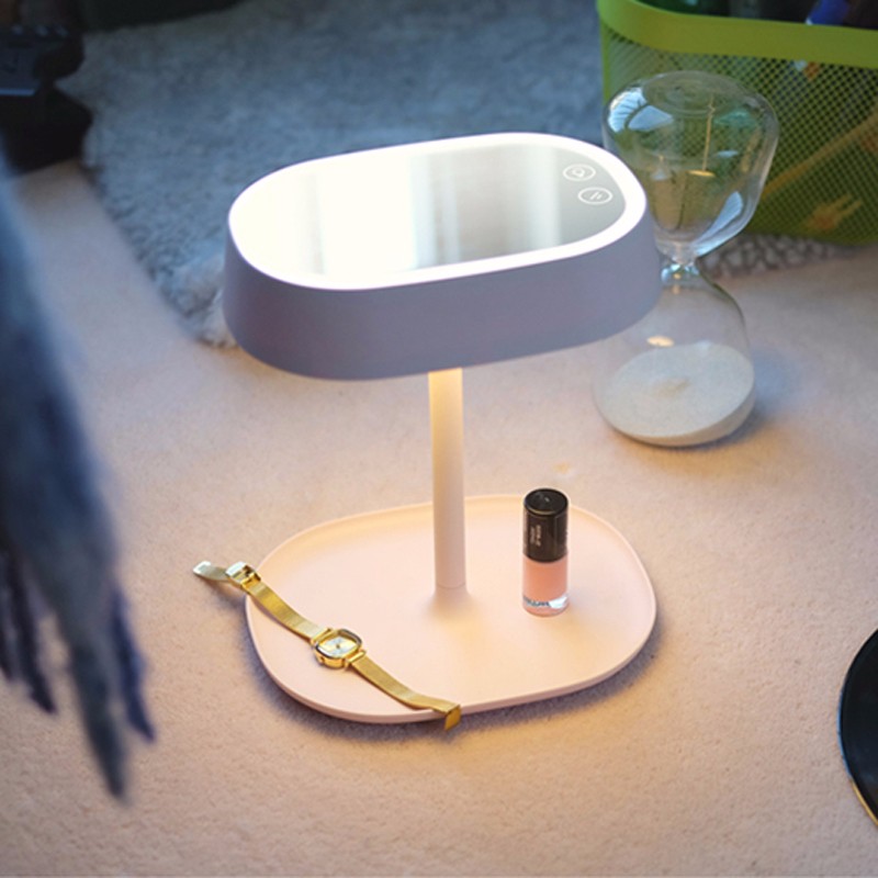 タッチledミラーランプ、メイクアップミラー+ ledタッチランプ+ storableがボトムベース、多機能ミラーデスクトップledライト-LEDはランプを映す問屋・仕入れ・卸・卸売り