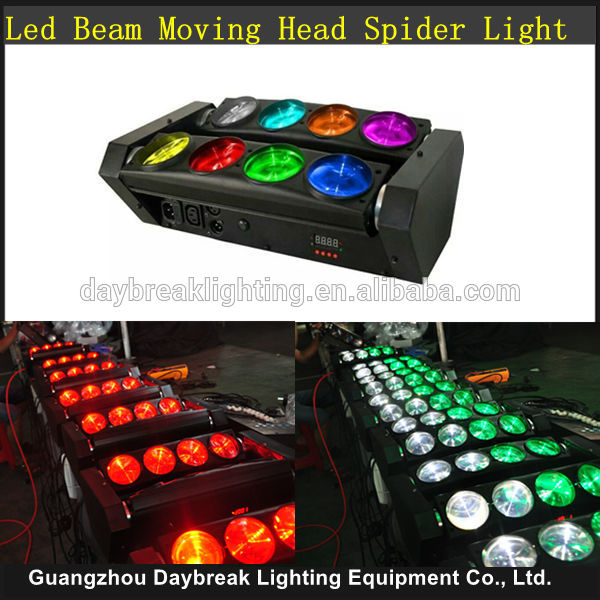 Ledスパイダー8 × 10ワットビーム移動ヘッドライト、rgbw 4で1 dj led移動ヘッドビーム光、良い価格ledビームライト-LEDはライトを上演する問屋・仕入れ・卸・卸売り
