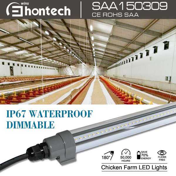鶏農場ip65ledライト防水調光対応t12チューブライト調光t8管養鶏場のための防水調光t8チューブ-LEDの管はつく問屋・仕入れ・卸・卸売り