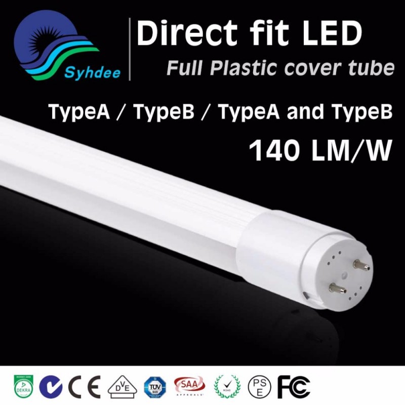 Ul cul承認された互換t8 ledチューブフルプラスチックカバーチューブ-LEDの管はつく問屋・仕入れ・卸・卸売り