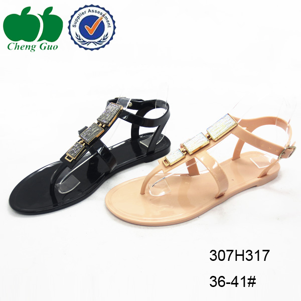 高品質の女性の靴ラインストーンゼリーpvcサンダル-サンダル問屋・仕入れ・卸・卸売り
