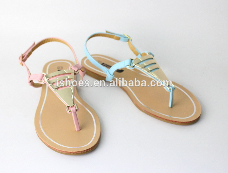 最新の卸売婦人メタリックフラットファンシー夏のサンダル-サンダル問屋・仕入れ・卸・卸売り