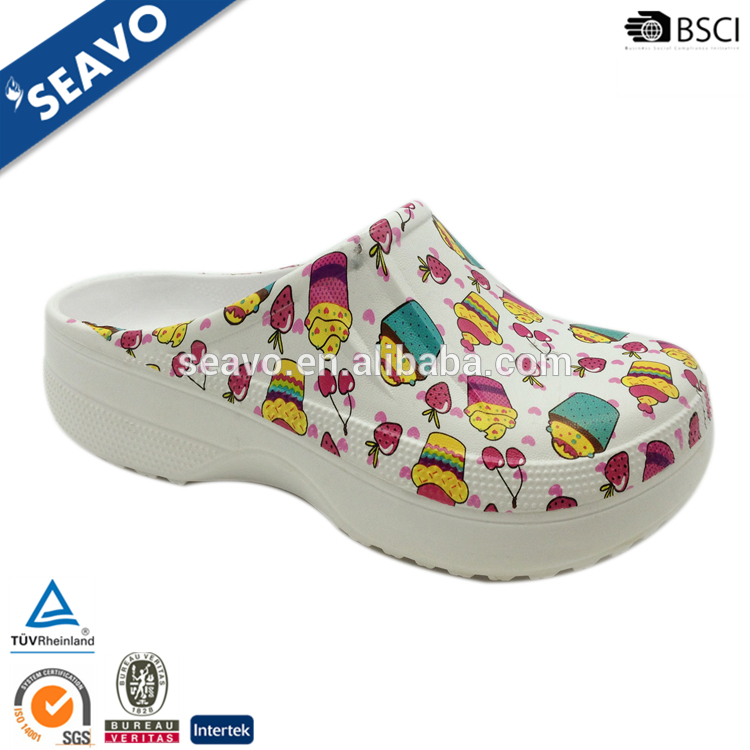 Seavo 2016人気子供ケーキ柄アッパーホワイトeva園芸下駄靴-クロックス問屋・仕入れ・卸・卸売り