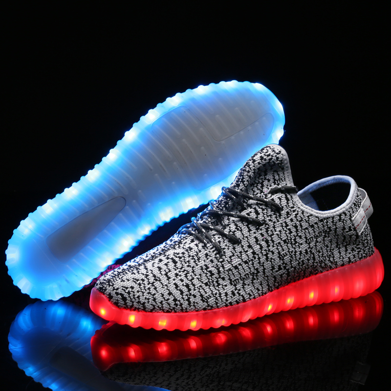 低moq oemカスタマイズ男性発光ledライト靴、led輝き靴、大人のledライトアップ靴-カジュアルシューズ問屋・仕入れ・卸・卸売り