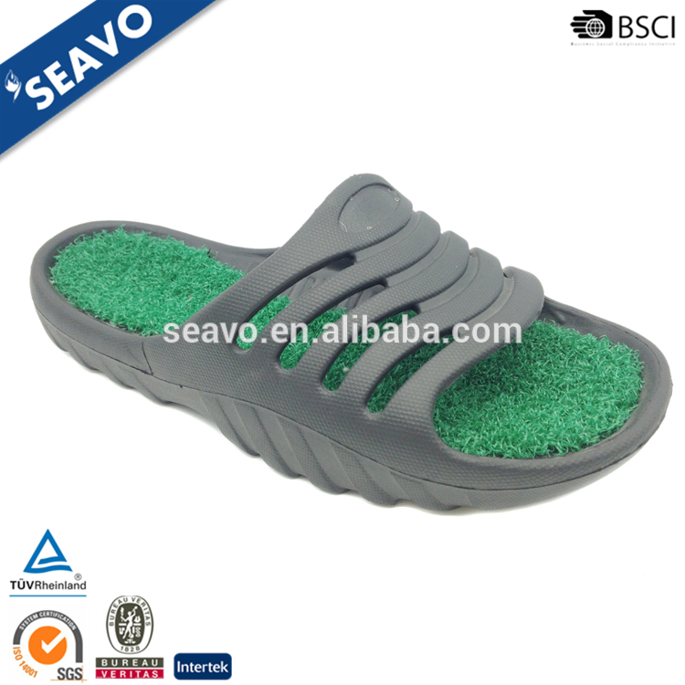 Seavo 2016新しいモデルプラスチックグリーン芝生インソールデザインクール軽量男性evaスリッパ-クロックス問屋・仕入れ・卸・卸売り