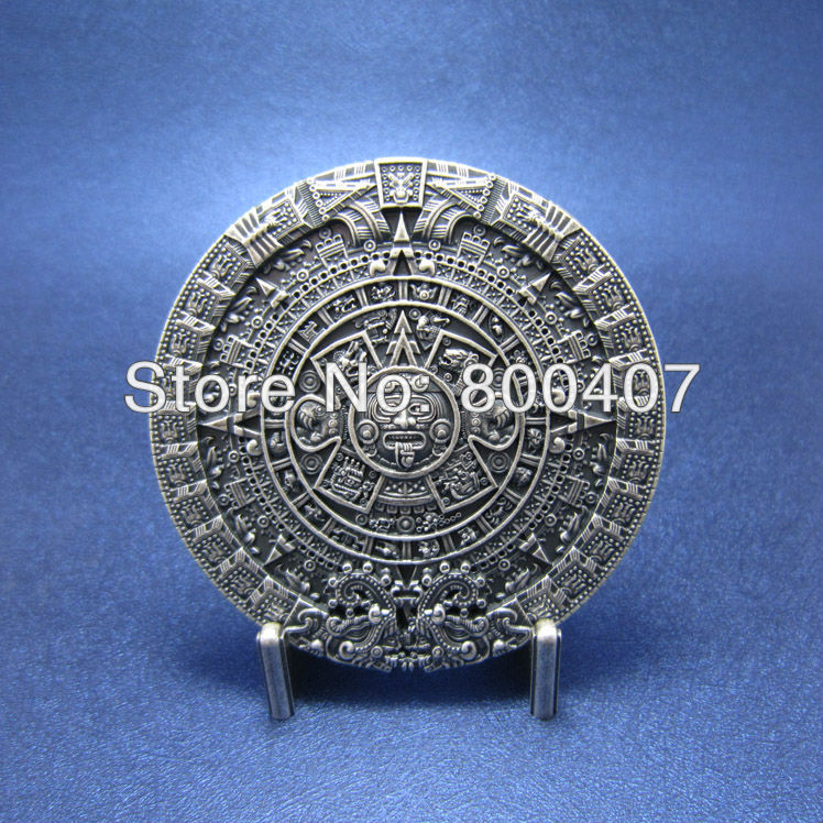 銀メッキベルトバックルヴィンテージアステカカレンダーバックル- wt126sl-ベルトバックル問屋・仕入れ・卸・卸売り