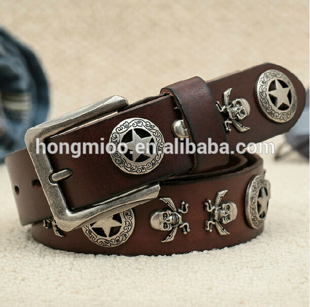 rock punk belt Skull cowboy belt decorated belt-金属ベルト問屋・仕入れ・卸・卸売り