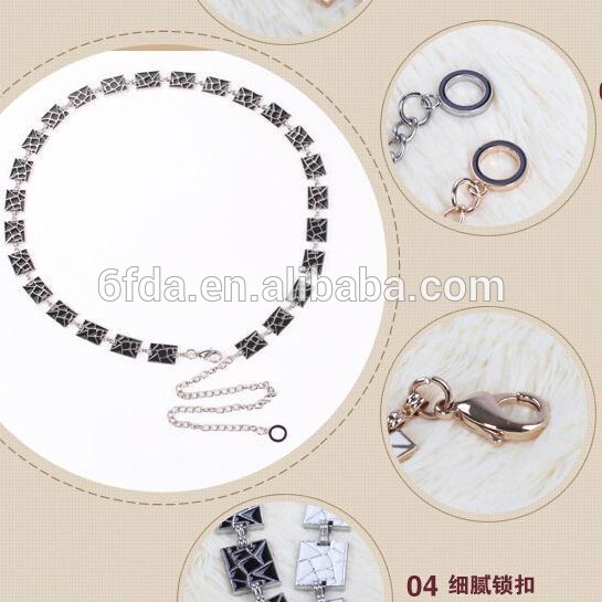美しいデザインのロング黒水晶と金属ベルト品質カニカン-金属ベルト問屋・仕入れ・卸・卸売り