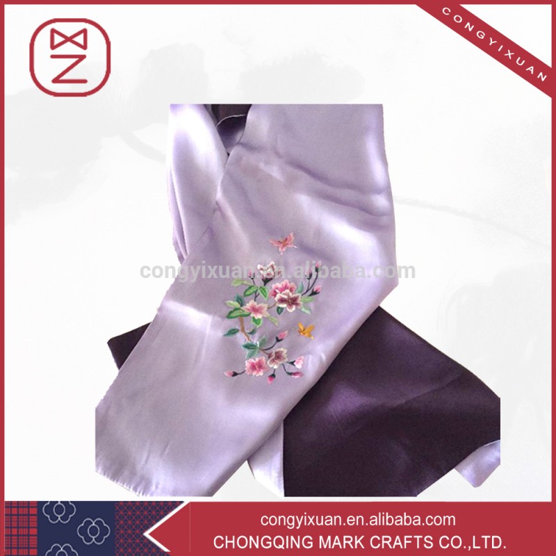 ファッション卸売り高品質のoem刺繍のスカーフ絹のスカーフマフラー-マフラー、帽子、手袋セット問屋・仕入れ・卸・卸売り
