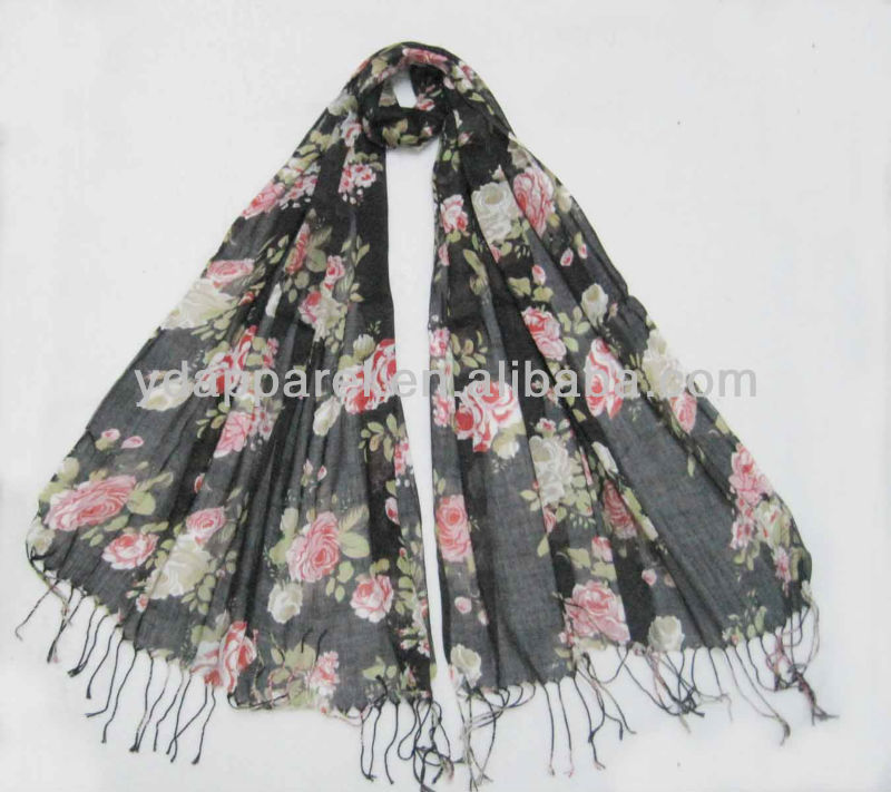 方法ビスコーススカーフ、柔らかい印刷されたhijabのショール、イスラム教の覆い-マフラー、帽子、手袋セット問屋・仕入れ・卸・卸売り