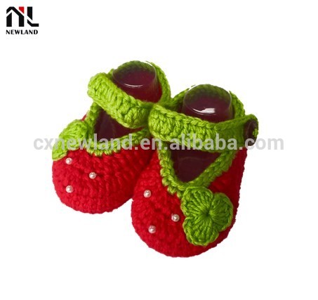 かわいい色手作りかぎ針編み女の赤ちゃん靴用新生児-ベビー靴問屋・仕入れ・卸・卸売り