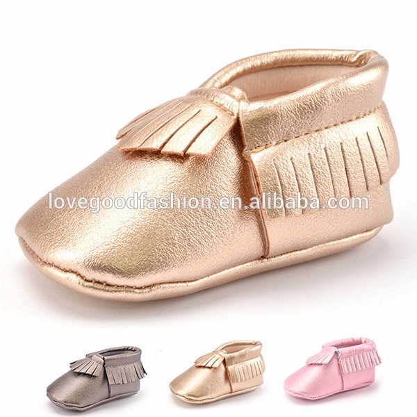 ソリッドカラーpuレザーベビーベッド幼児幼児女の赤ちゃんのモカシン靴タッセル付き-ベビー靴問屋・仕入れ・卸・卸売り