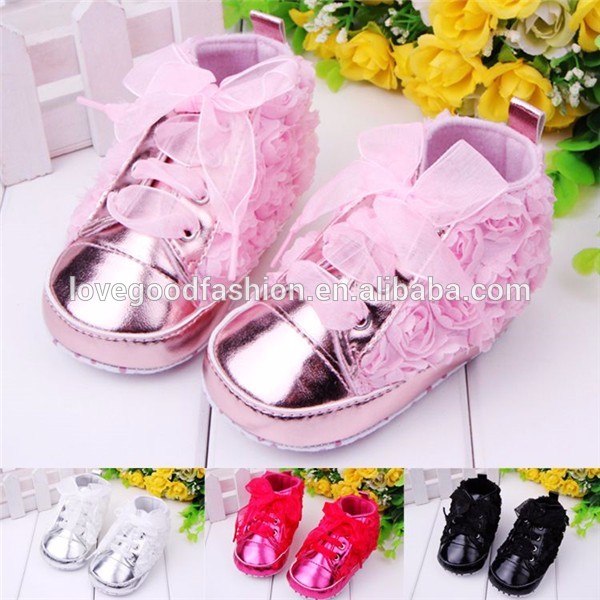 Lovegoodファッションpuと3d花幼児の女の子ピンク靴-ベビー靴問屋・仕入れ・卸・卸売り