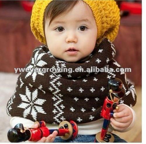 2012人の冬の子供のknittngのスカーフ、ジャカード、アクリル、-ニットショール問屋・仕入れ・卸・卸売り